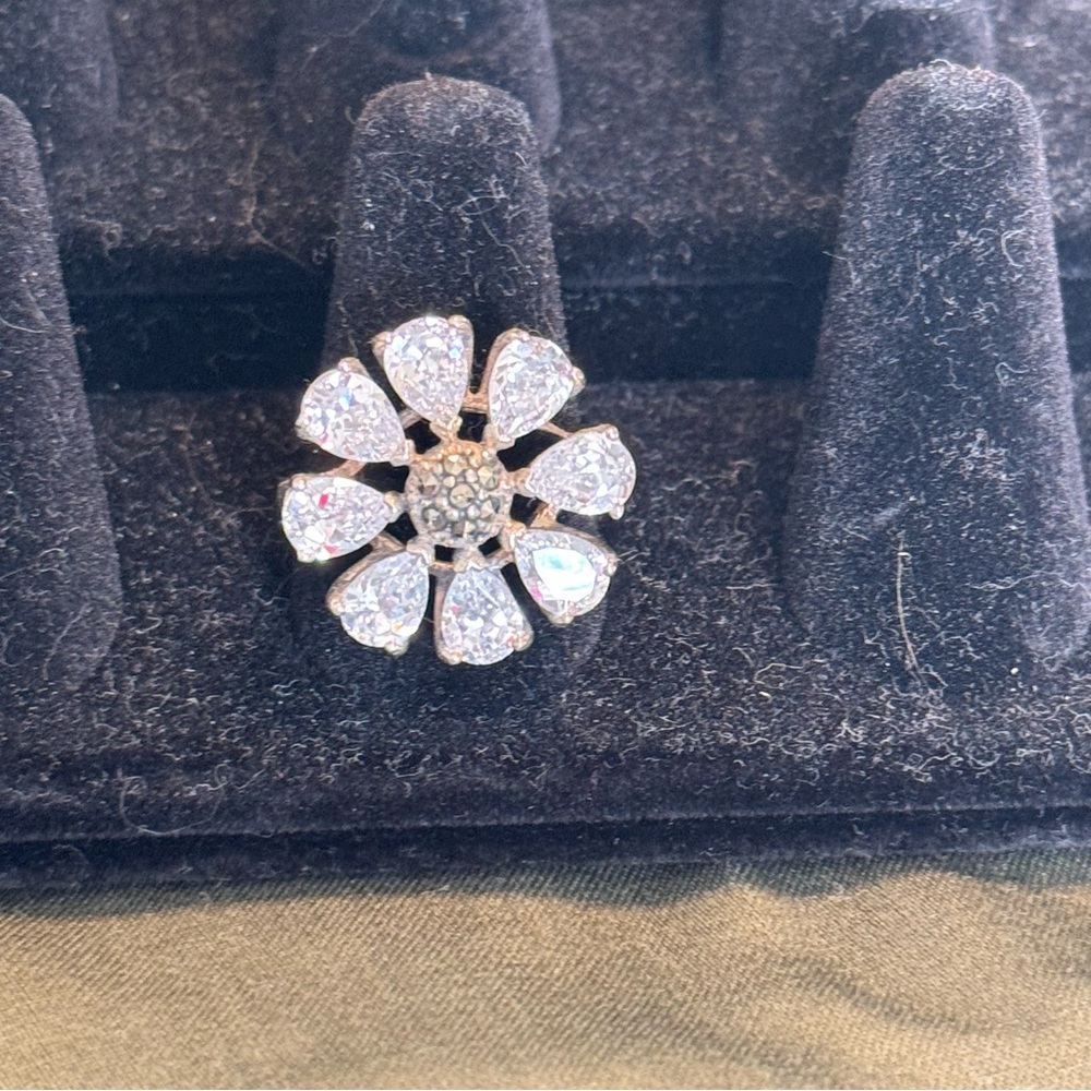 Elegant Sterling Silver Flower Ring